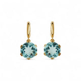 MINI BLUE TOPAZ CROWN HOOPS