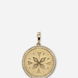 Compass Large Pave Coin Charm