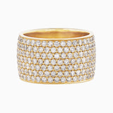 Cigar Ring in 18k Yellow Gold and Diamonds