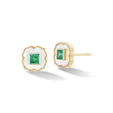 LOTUS INLAY STUD EARRINGS