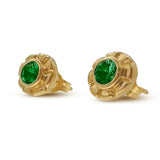 Emerald Flower Studs