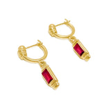 Ruby Baguette Drop Earrings