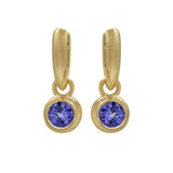 Rory Hoops with Round Tanzanite Drop