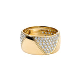 Roller Coaster Diamond Cigar Band in 18k Yellow Gold