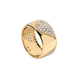 Roller Coaster Diamond Cigar Band in 18k Yellow Gold