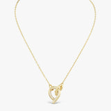 Oera Necklace, Yellow Gold, Paved with Diamonds - Duo Link Version