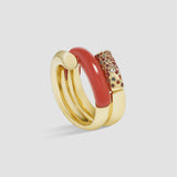 Oera Ring with Carnelian, Diamonds and Sapphires