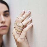 18K Yellow Gold All Around Thread Band - Size 6