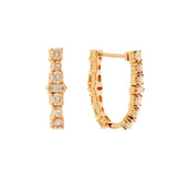 Diamond Rivulet Spread Oval Hoops YG Light Champagne Diamonds