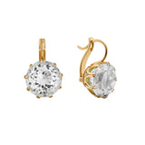 SMALL CROWN WHITE TOPAZ Earrings