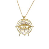 DIAMOND EYE, TEAR AND SUN OPEN CHAIN NECKLACE