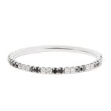 Thread Stripes Band - White Gold & White/Black Diamonds