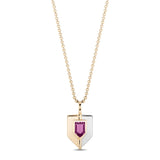 Heart Shield Pendant Necklace - Rubellite Tourmaline & Diamond