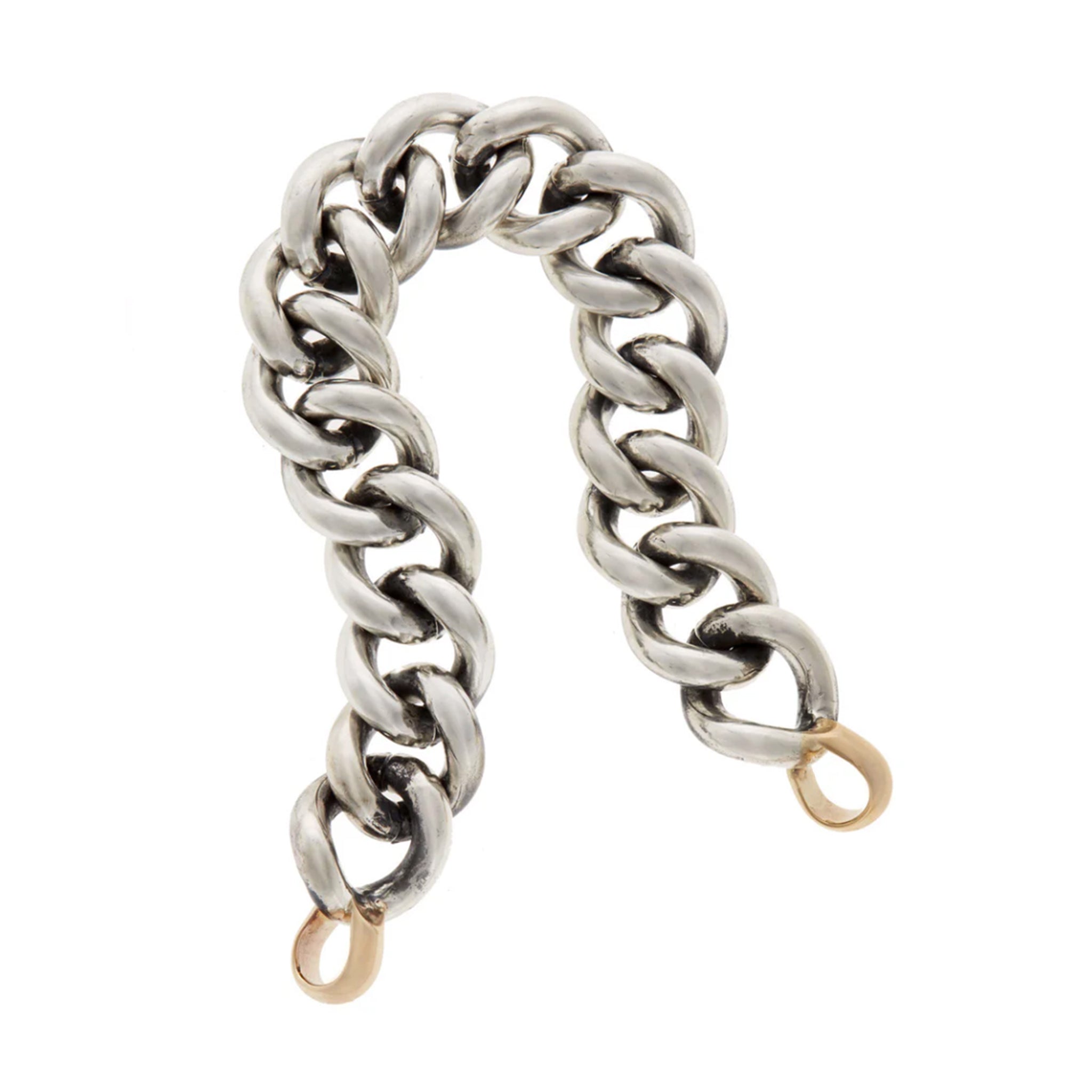 Mega Curb Chain in Silver Bracelet