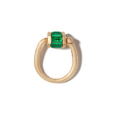 Total Baguette Trundle Lock Ring with Emeralds