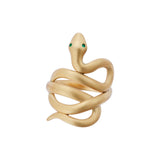 Gold Satin Coiled Snake Ring