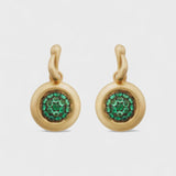 Emerald Caviar Small Hook Earrings