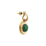 Emerald Caviar Small Hook Earrings
