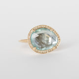Yellow Gold Stella Ring with Aquamarine & Diamonds