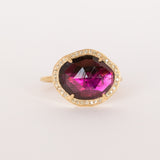 Yellow Gold Stella Ring with Pink Tourmaline & Diamonds