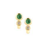 Tubes Emerald & Diamond Earring - YG