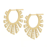 Large Diamond Sunbeams Hoop Earrings