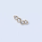 Multi Rose Cut Champagne Diamond Irregular Earring