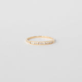 14k Yellow Gold Ring with 11 Diamonds Channel Set