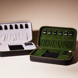 LM Embossed Leather Travel Jewelry Box