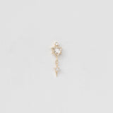 Diamond Triangle and Dangling Detail Single Earring