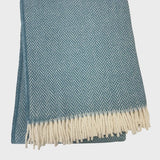 Herringbone Plush Throw - Lagoon