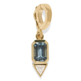 Aquamarine & Trillion Diamond Charm