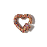 Allstone Heartlock with Harlequin Stones in Rose Gold