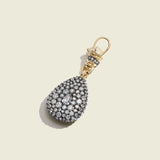 Antique Finish Diamond Pear Pocket Watch Pendant with Small Albert Clip
