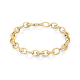 Crescent link chain bracelet with lobster clasp. Available in scattered fluted link options.