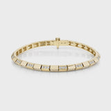Alternating Pave Knife Edge Bar Tennis Bracelet