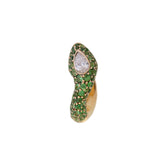 Basilik Earring - Tsavorites and Diamonds - SINGLE - Left Ear