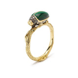 Scarab Malachite Stackable Ring