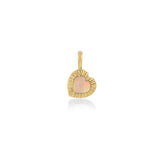Opal Heart Fluted Charm