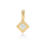 Carre Cut Diamond Charm with Fluted Bezel
