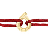 Oera Bracelet, Yellow Gold, Red Cord