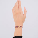 Oera Bracelet, Yellow Gold, Brown Cord