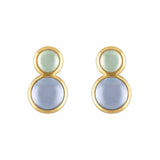 Castanets Earrings - Aqua and Chalcedony