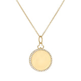 Classic Disc Charm in 18K Gold - Diamonds