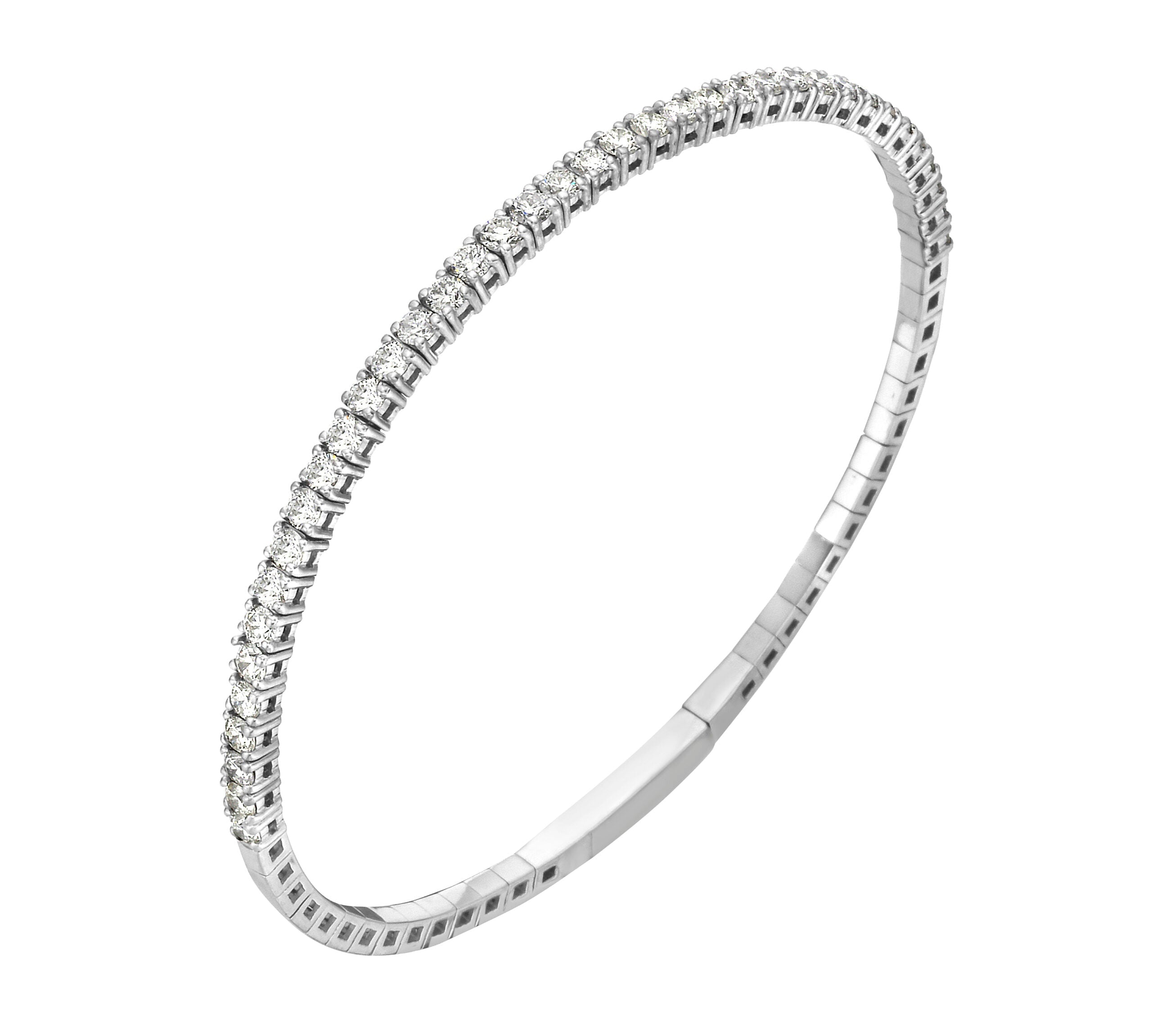 Diamond Flexible Bangle White Gold