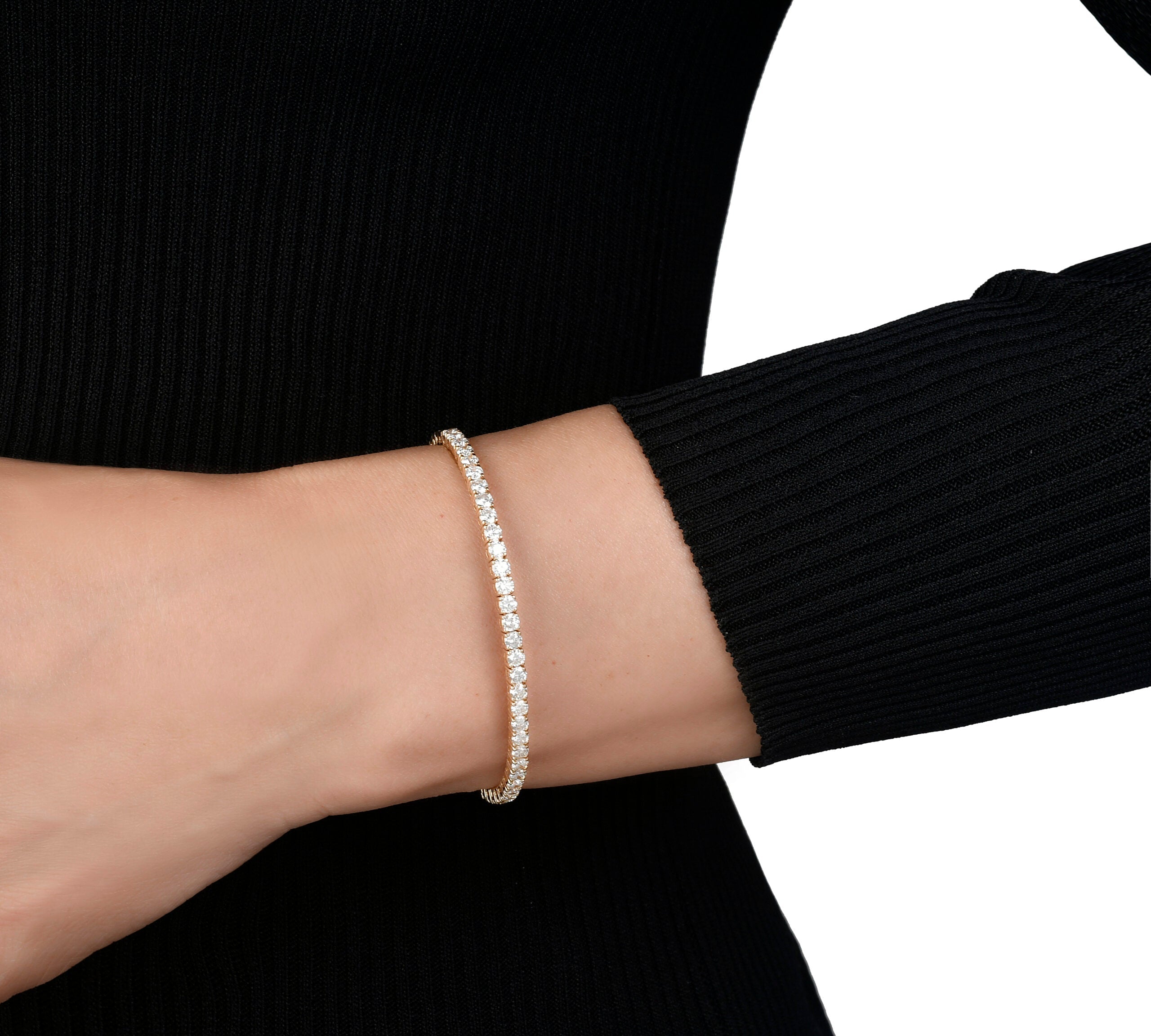 Diamond Flexible Bangle Yellow Gold
