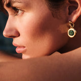 Emerald Caviar Small Hook Earrings