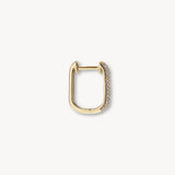 Diamond Oval Hoop Earring