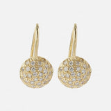 Diamond Sphere Yellow Gold Earring
