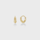 Mini  Fluted Crescent Huggie